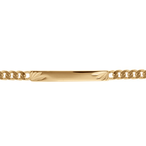 Gourmette en plaqué or maille serrée avec diamantage étoilé dans 2 angles – largeur 4mm et longueur 18cm