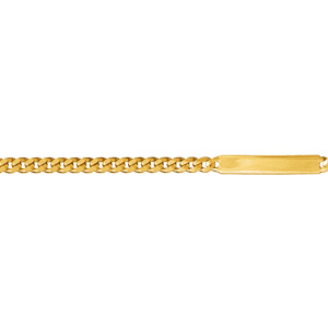Gourmette pour enfant en plaqué or maille serrée largeur 3mm et longueur 14cm + 2cm de rallonge