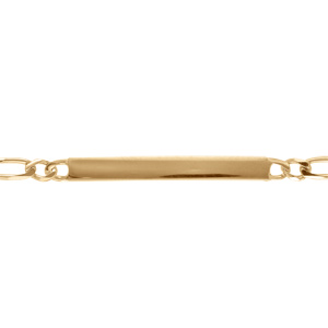 Gourmette pour enfant en plaqué or maille figaro 1+1 largeur 3mm et longueur 14cm + 2cm de rallonge