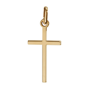 Pendentif croix en plaqué or lisse et plate petit modèle
