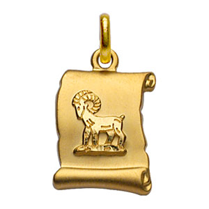 Pendentif en plaqué or zodiaque parchemin simple Bélier