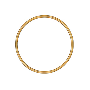 Bracelet jonc en plaqué or largeur 3mm et diamètre 62mm
