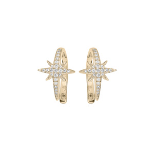 Boucles d’oreille en plaqué or étoile oxyde blanc serti