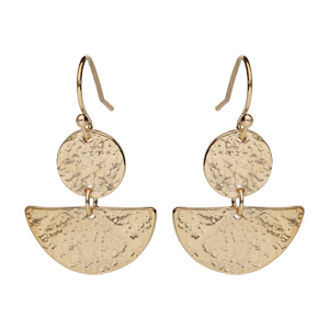 Boucles d’oreille pendantes en plaqué or finition antique et fermoir crochet