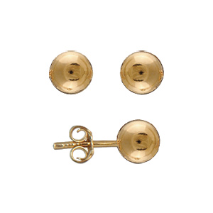Boucles d’oreilles en plaqué or boule de 6mm et fermoir poussette