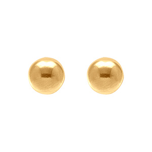 Boucles d'oreilles en plaqué or boule de 8mm et fermoir poussette