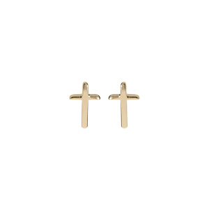 Boucles d’oreille en plaqué or croix et fermoir poussette