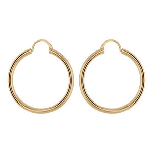 Créoles en plaqué or tube diamètre 30mm ext