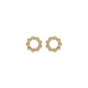 Boucles d’oreille en plaqué or ronde évidée boules et fermoir poussette
