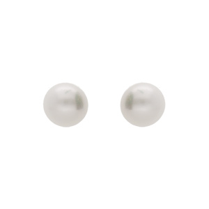 Boucles d’oreille en plaqué or Perle de culture d’eau douce 5mm et fermoir poussette