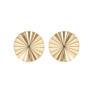 Boucles d’oreille en plaqué or disque ethnique 8 mm et fermoir poussette