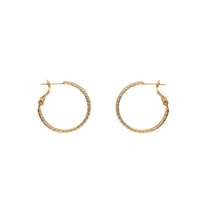 Créoles en plaqué or diamantée 25mm avec fermoir clapet