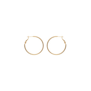 Créoles en plaqué or diamantée 35mm avec fermoir clapet