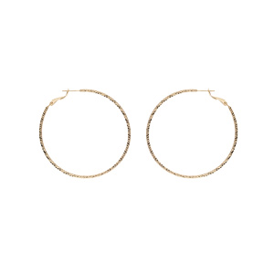 Créoles en plaqué or diamantée 55mm avec fermoir clapet