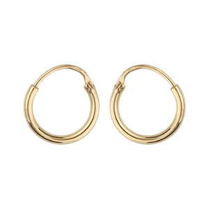 Créole en plaqué or fil lisse 12mm