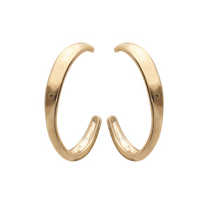 Créoles en plaqué or demi anneau vrillé et fermoir poussette