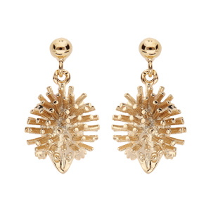 Boucles d’oreille en plaqué or hérisson et fermoir poussette