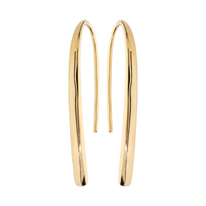 Boucles d’oreille passantes en plaqué or courbe lisse