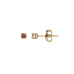 Boucles d’oreille en plaqué or pierre véritable Grenat 2.5mm et fermoir poussette