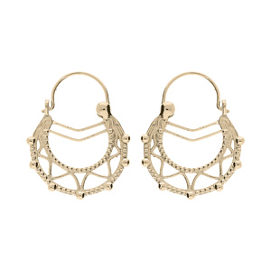 Créoles ethniques en plaqué or diamètre 18mm