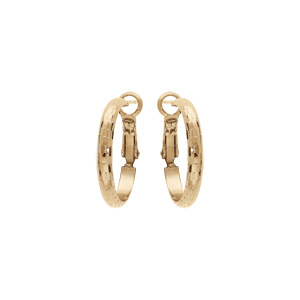 Créoles en plaqué or anneau diamanté en écaille 20mm