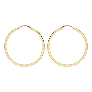 Créoles en plaqué or plates - diamètre anneaux 38mm