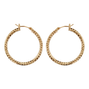 Créoles en plaqué or diamantées - diamètre anneaux 30mm