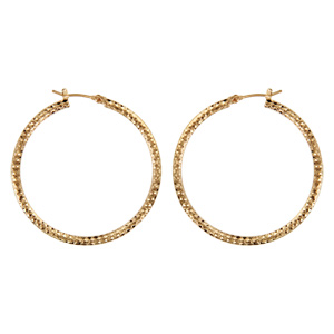 Créoles en plaqué or diamantées – diamètre anneaux 40mm