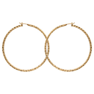 Créoles en plaqué or diamantées - diamètre anneaux 60mm