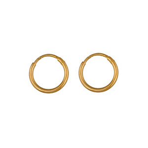 Créoles en plaqué or fil lisse - largeur 1,5mm et diamètre anneaux 14mm