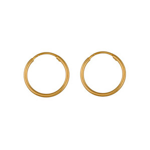 Créoles en plaqué or fil lisse – largeur 1,5mm et diamètre anneaux 18mm