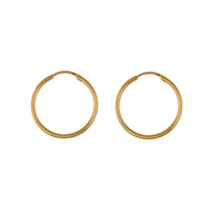 Créoles en plaqué or fil lisse - largeur 1,5mm et diamètre anneaux 25mm