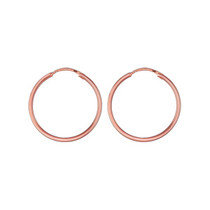 Créoles en plaqué or rose fil lisse - largeur 1,5mm et diamètre anneaux 25mm