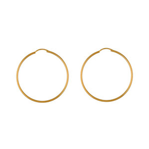 Créoles en plaqué or fil lisse – largeur 1,5mm et diamètre anneaux 45mm