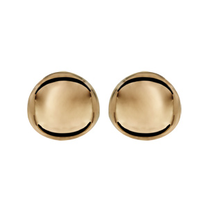 Boucles d’oreilles en plaqué or rond bombé lisse et fermoir poussette