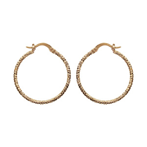 Créoles en plaqué or fantaisie motif spirale en relief