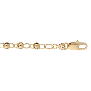 Bracelet en plaqué or avec boules 17+3cm