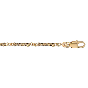 Bracelet en plaqué or avec baguette 17+3cm