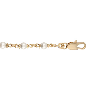 Bracelet en plaqué or avec perles blanches de synthése 16+3cm