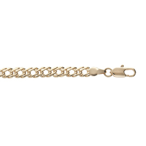 Bracelet en plaqué or maille plate 16+3cm