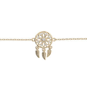 Bracelet en plaqué or chaîne avec attrape rêve 16,5+3cm