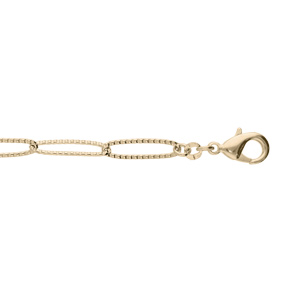 Bracelet en plaqué or maillons ovales diamantée 17+3cm