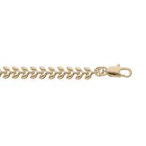 Bracelet en plaqué or maille épi 16+3cm