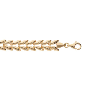Bracelet en plaqué or épaisse maille épi 18+3cm