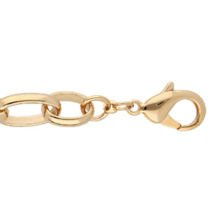 Bracelet en plaqué or mailles ovales 19+3cm