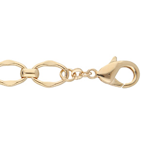 Bracelet en plaqué or maille fantaisie arrondies 18+3cm