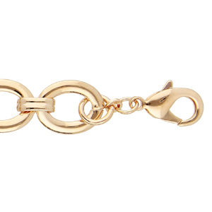 Bracelet en plaqué or maille épaisse ovale 18+3cm
