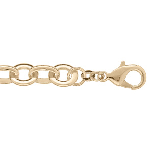 Bracelet en plaqué or mailles anneaux ronds 19+3cm