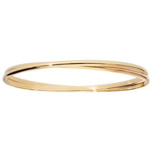 Bracelet demi jonc en plaqué or entrelacé 66mm