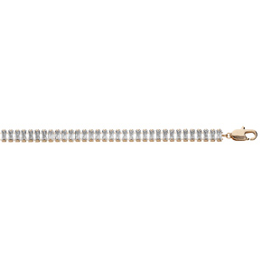 Bracelet en plaqué or rivière d'oxydes rectangulaires blancs sertis 17+3cm